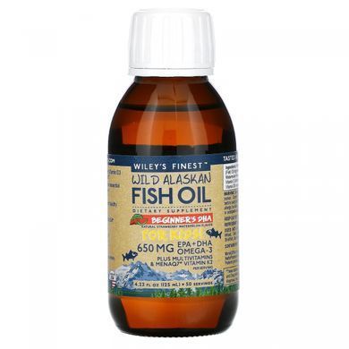 Alaskan fish oil, For Kids!, DHA for toddlers, natural strawberry and watermelon flavor, Wileys Finest, 650 mg, 4.23 fluid ounces (125 ml)