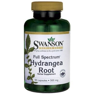Корінь гортензії повного спектра, Full-Spectrum Hydrangea Root, Swanson, 500 мг, 90 капсул