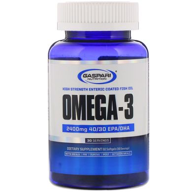 Омега-3, Omega-3, Gaspari Nutrition, 2400 мг, 60 капсул