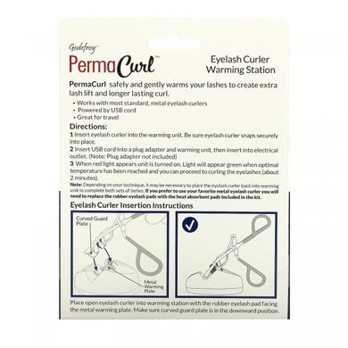 Godefroy, PermaCurl, eyelash heating station, one heating station + eyelash curling kit + USB cable