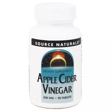 Яблучний оцет Source Naturals (Apple Cider Vinegar) 500 мг 90 таблеток