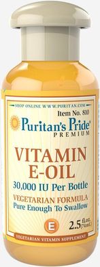 Вітамін Е олія, Vitamin E Oil, Puritan's Pride, 30, 000, 74 мл