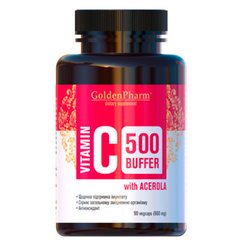 Витамин С Буферизированный Ацерола GoldenPharm (Vitamin C Acerola) 660 мг 90 капсул купить в Киеве и Украине