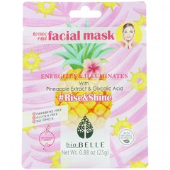Тканинна рослинна маска для обличчя, заряджає енергією і сяйвом, Biobelle, 1 шт., 25 г