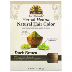 Натуральная краска для волос из травяной хны темно-коричневый Okay (Herbal Henna Natural Hair Color Dark Brown) 56,7 г купить в Киеве и Украине