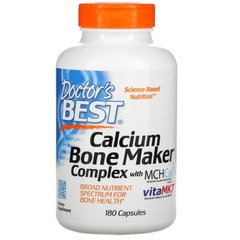Комплекс с кальцием для формирования костной ткани, Calcium Bone Maker Complex with MCHCal, Doctor's Best, 180 капсул купить в Киеве и Украине