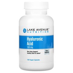 Гіалуронова кислота, Hyaluronic Acid, Lake Avenue Nutrition, 100 мг, 180 вегетаріанських капсул