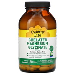 Магній гліцинат Country Life (Chelated Magnesium Glycinate) 400 мг 180 таблеток