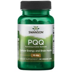 Пірролохінолін хинон PQQ, PQQ Pyrroloquinoline Quinone, Swanson, 10 мг, 30 капсул