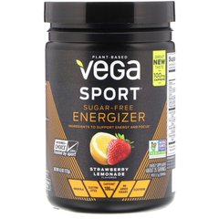 Спорт, без цукру, енергетізатор, полуничний лимонад, Vega, 122 г