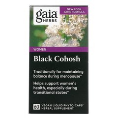 Gaia Herbs, Отдельные травы, черный кохош, 60 веганских жидких фито-капсул купить в Киеве и Украине