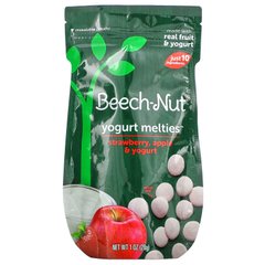 Beech-Nut, Йогуртові розплави, стадія 3, полуниця, яблуко та йогурт, 1 унція (28 г)