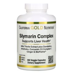 Комплекс для здоровья печени силимарин California Gold Nutrition (Silymarin Complex Liver Health) 360 вегетарианских капсул купить в Киеве и Украине