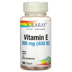 Витамин Е Solaray (Vitamin E) 400 МЕ 100 гелевых капсул купить в Киеве и Украине