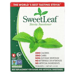 SweetLeaf, природний замінник цукру стевія, Wisdom Natural, 70 пакетів