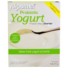 Сублимировнная йогуртовая закваска с пробиотиками, Yogourmet, 6 пакетиков, (5 г) каждый купить в Киеве и Украине