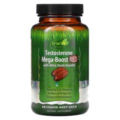 Тестостерон Mega-Boost RED, Irwin Naturals, 68 рідких м'яких гелів