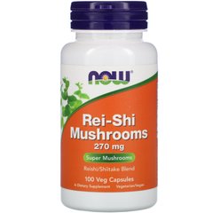 Грибы Рейши Now Foods (Rei-Shi Mushrooms) 270 мг 100 вегетарианских капсул купить в Киеве и Украине