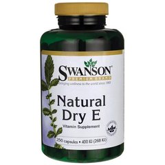 Вітамін E, Natural Dry Vitamin E, Swanson, 400 МО, 250 капсул