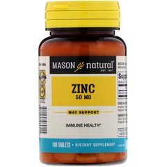 Цинк Mason Natural (Zinc) 50 мг 100 таблеток купить в Киеве и Украине
