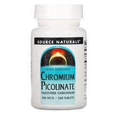 Хром пиколинат Source Naturals (Chromium Picolinate) 200 мкг 240 таблеток купить в Киеве и Украине