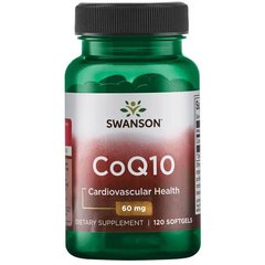Коензим Q10 60, CoQ10 60, Swanson, 60 мг, 120 капсул