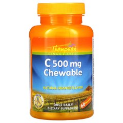 Витамин C500 мг, Оригинальный апельсиновый вкус, Thompson, 60 жевательных таблеток купить в Киеве и Украине