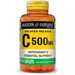 Витамин C медленного высвобождения Mason Natural (Vitamin C Delayed Release) 500 мг 100 каплет купить в Киеве и Украине