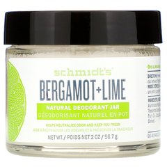 Натуральний дезодорант в баночці, бергамот і лайм, Schmidt's Naturals, 56,7 г