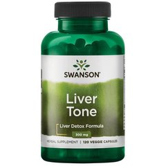 Тонус печінки, формула детоксикації печінки, Liver Tone Liver Detox Formula, Swanson, 300 мг, 120 капсул
