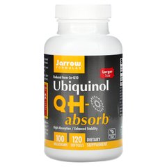 QH-Absorb, Убіхінол, Jarrow Formulas, 100 мг, 120 гелевих капсул