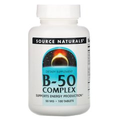 Комплекс B-50, B-50 Complex, Source Naturals, 50 мг, 100 таблеток купить в Киеве и Украине