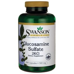 Глюкозамин Сульфат, Glucosamine Sulfate 2KCl, Swanson, 500 мг 250 капсул купить в Киеве и Украине