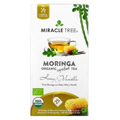 Miracle Tree, Органический суперпродуктовый чай Moringa, мед и ваниль, без кофеина, 25 чайных пакетиков, 1,32 унции (37,5 г) купить в Киеве и Украине