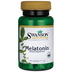 Мелатонін, Melatonin, Swanson, 1 мг, 120 капсул