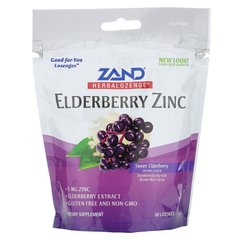 Льодяники з бузиною та цинком для імунітету Zand (Elderberry Zinc Sweet Elderberry) 80 льодяників