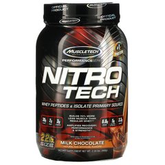 Сироватковий ізолят для нарощування сухої м'язової маси Muscletech (Nitro Tech Whey Isolate Lean Muscle Builder) 907 г зі смаком молочного шоколаду