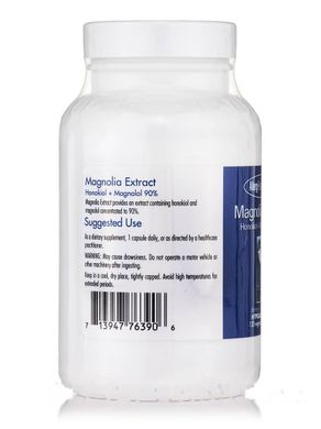Екстракт магнолії, Magnolia Extract Honokiol + Magnolol 90%, Allergy Research Group, 120 вегетаріанських капсул