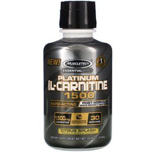 MuscleTech Liquid L-Carnitine (Platinum 100% L-Carnitine) 1500 mg 473 ml Citrus Splash