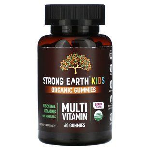 YumVs, Strong Earth Kids Organic Gummies, Multi Vitamin, Berry, 60 Gummies купить в Киеве и Украине