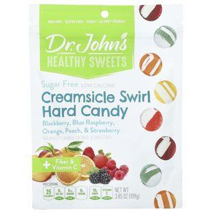 Dr. John's Healthy Sweets, Creamsicle Swirl, карамель, + клетчатка и витамин C, без сахара, 109 г (3,85 унции) купить в Киеве и Украине