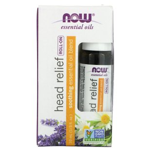 Масло от головной боли шариковый аппликатор Now Foods (Essential Oils Head Relief Roll-On) 10 мл купить в Киеве и Украине