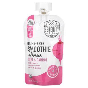 Serenity Kids, Dairy-Free Smoothie + Protein, All Ages 6+ Months, Beet & Carrot, 3.5 oz (99 g) купить в Киеве и Украине