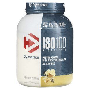 ISO100, hydrolyzed, 100% whey protein isolate, gourmet vanilla, Dymatize Nutrition, 1.4 kg