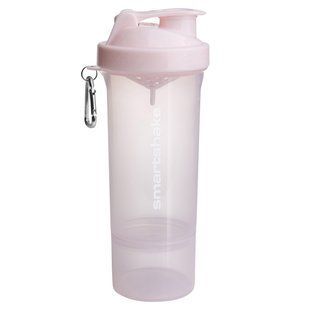 Шейкер 2 в 1 с контейнером внизу хлопковый розовый SmartShake (Slim Cotton Pink) 500 мл купить в Киеве и Украине