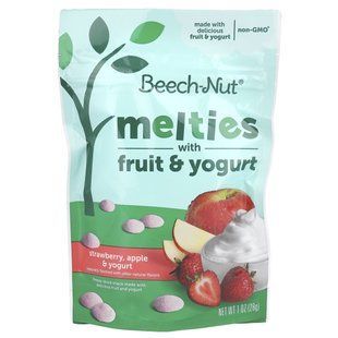 Beech-Nut, Йогуртовые расплавы, стадия 3, клубника, яблоко и йогурт, 1 унция (28 г) купить в Киеве и Украине
