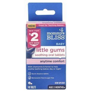 Mommy's Bliss, Baby Little Gums Soothing Oral Tablets, Age 2 Months+, 140 Tablets купить в Киеве и Украине
