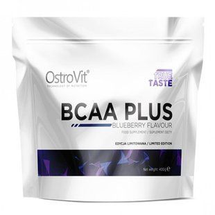 Аминокислота, BCAA PLUS, черника, blueberry, OstroVit, 400 г купить в Киеве и Украине