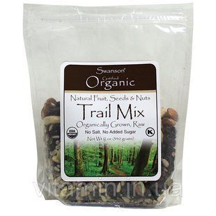 Органическая фруктовая смесь из семян и орехов, Organic Fruit, Seeds and Nuts Trail Mix, Swanson, 340 грам купить в Киеве и Украине