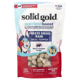Solid Gold, Nutrientboost&trade;, Freeze Dried Raw Meal Topper, For Dogs, All Ages, Beef & Pumpkin Recipe, 12.5 oz (354 g) купить в Киеве и Украине